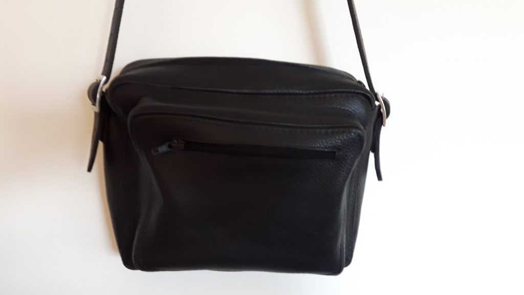 posttas zwart leer